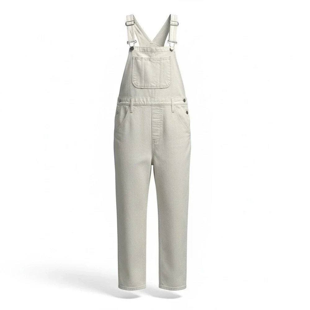 Madewell Women's White 100% Cotton Overalls Size L - Picture 2 of 11